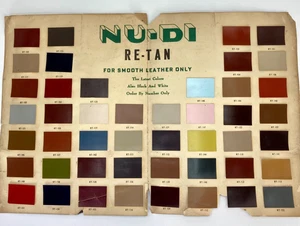 Vintage 1950 Leather Accessories Dye Color Chart Purses Shoes Refresh - Picture 1 of 21