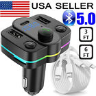 Bluetooth 5.0 Car Wireless FM Transmitter Adapter For iPhone 14 13 12 Pro Max XS