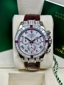 Rolex Daytona 1165994RU Special Edition Meteorite Dial Baguette & Ruby Bezel  - Picture 1 of 12