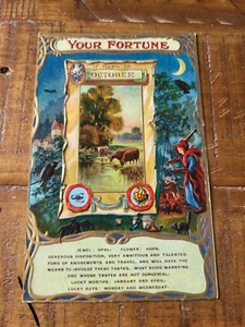 Postal de colección Tu Fortuna Octubre Bruja Joya Ópalo Serie Fortuna en relieve - Imagen 1 de 2