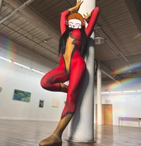 Costume cosplay tuta donna ragno ragazza body Halloween adulto bambini - Foto 1 di 4