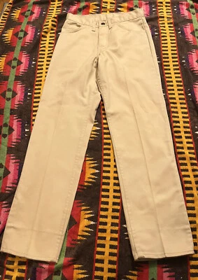 vintage 60’s 70’s levis staprest twill pants 28 big e Beige - Image 1 of 4
