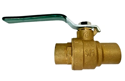 Brass Ball Valve HAMMOND Fig. 8911 3/4" 600-psi WOG Sweat / Solder End Full Port - Image 1 of 4