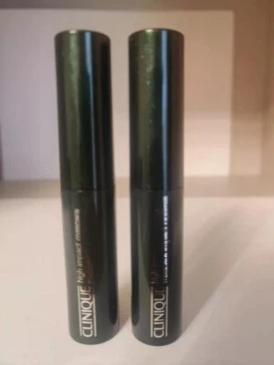 2 X CLINIQUE HIGH IMPACT MASCARA OPTIMAL MINI SIZE ( 2 x 3.5ml ) 01 BLACK .