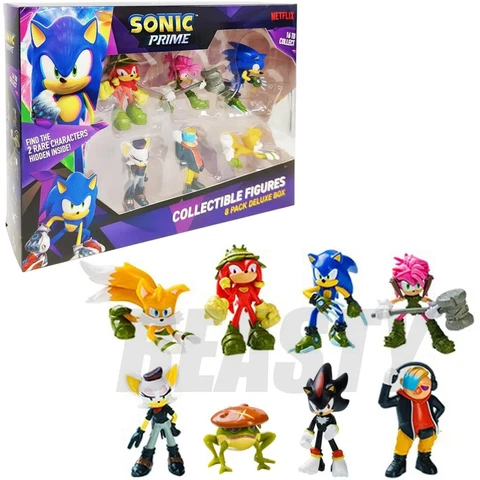 Sonic Prime 6.5CM Collectable Figures 8 Pack Deluxe Box Collection with Shadow Cover