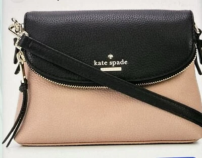 Kate Spade Jackson Street Harlyn Pebble Leather Blush/black Crossbody Bag 8”x 6” - Image 1 of 4