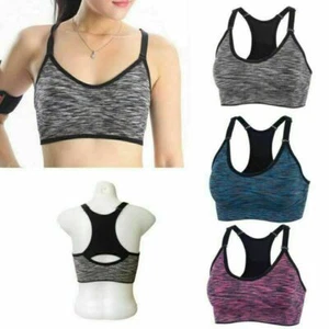 Womens Sports Bra Seamless High Impact Running Workout Bra Zip Front Closure - Picture 1 of 17