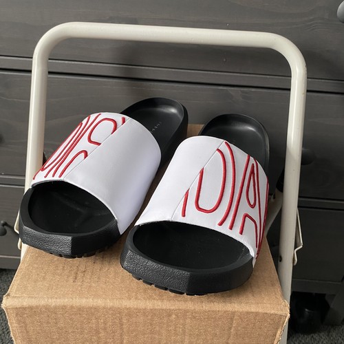 Jordan NOLA Slides Donna Bianco Palestra Rosso Nero CZ8027 160 Nuove con etichette taglia 10