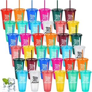 36 Pcs Thank You Gifts 24oz Tumbler with Straw and Lid for Birthday Party - Picture 1 of 6
