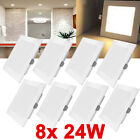 8X 24W LED Panel Ceiling Lights Recessed Down Lamp Warm White Kitchen Fixtures 