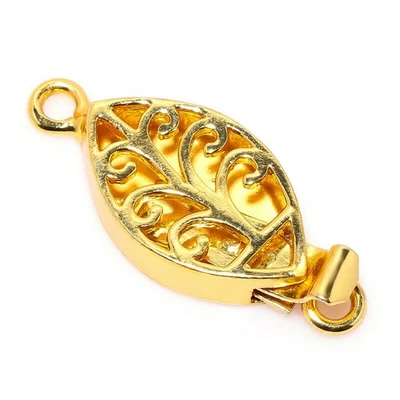 2 Pcs Marquise Box Clasp 1 Strand 18k Gold Plated - Image 1 of 3