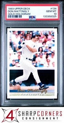 Cubierta superior #134 Don Mattingly Gold Holograma 1993 PSA 10 Foto 1 de 3