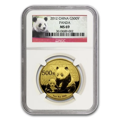 2012 China 1 oz Gold Panda MS-69 NGC - Image 1 of 3