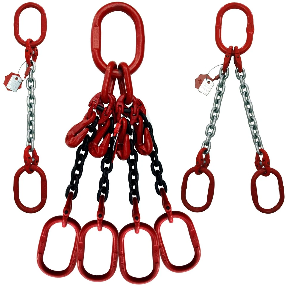 Kettengehänge Krankette Anschlagkette RING 13mm 1-2-4Strang schwarz/verzinkt - Bild 1 von 1