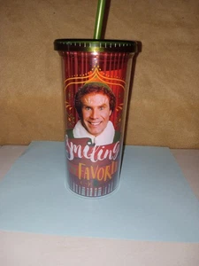 Vaso aislante Elf Movie con taza de paja Buddy “Smiling Is My Favorite” 20oz - Imagen 1 de 4