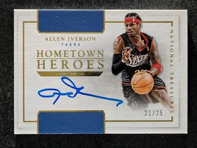 2015-16 Panini National Treasures ALLEN IVERSON 21/25 Auto Hometown Heroes - Image 1 of 3