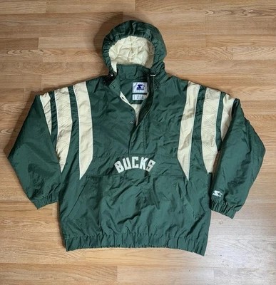 Мужская куртка-стартер Milwaukee Bucks XL съемная толстовка с капюшоном - Изображение 1 из 4