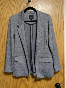 LIVERPOOL LA OPEN FRONT STRETCH BLAZER - SIZE S - BLACK & WHITE - EUC - Picture 1 of 9