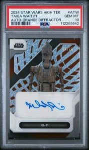 2024 Topps Star Wars High Tek TAIKA WAITITI as IG-11 Autograph PSA 10 #13/25 - Picture 1 of 2