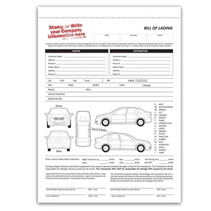 - Fahrzeugtransport Frachtbrief (BOL) Form, 3-teilig selbstdurchschreibend (100 Sets) L... - Bild 1 von 5