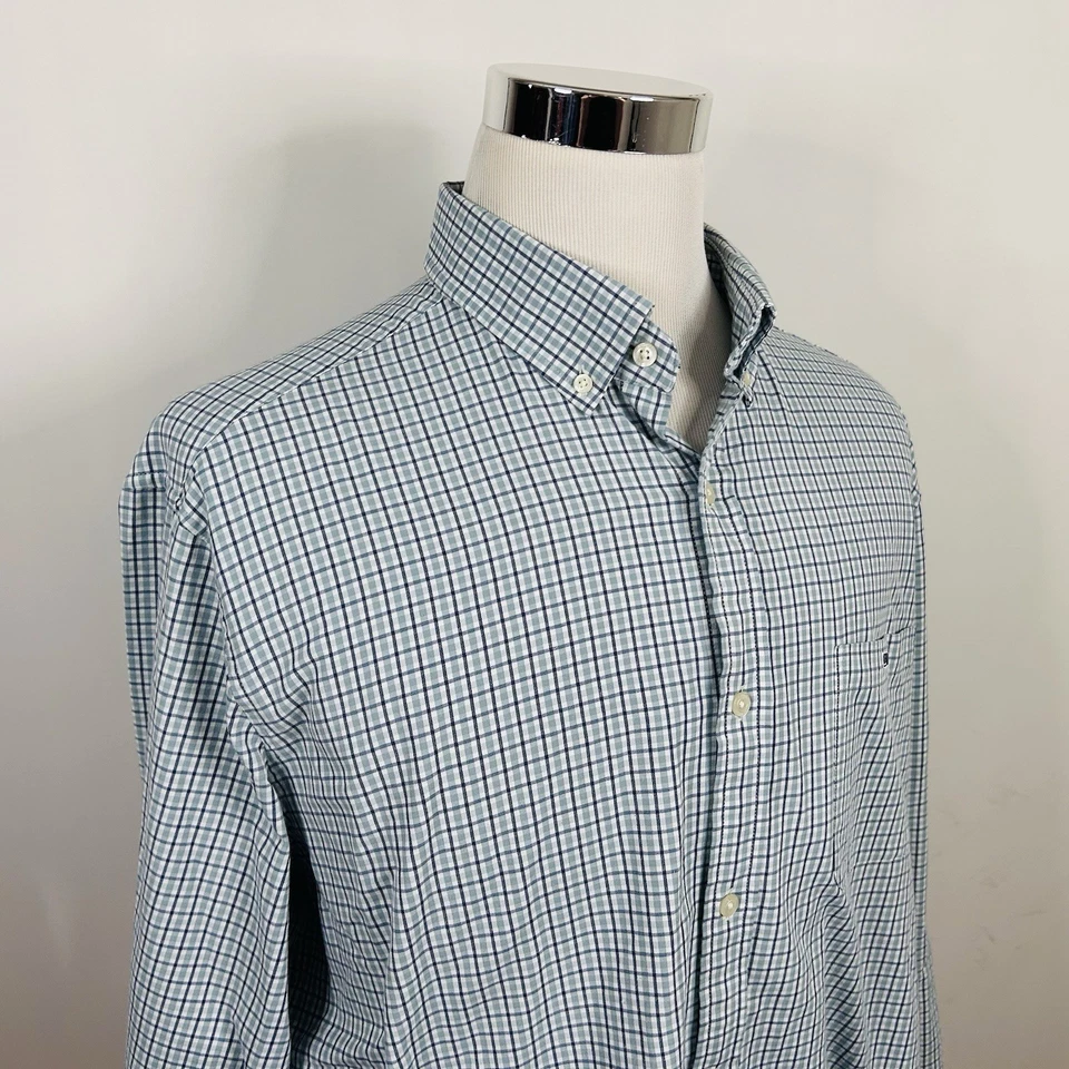 Vineyard Vines 2XL Classic Fit Tucker Shirt Performance Blue White Plaid - Image 1 of 4