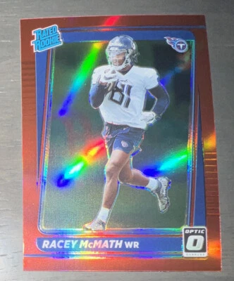 2021 Donruss Optic Preview RACEY MCMATH Titans P-316 RATED ROOKIE SILVER HOLO - Image 1 of 2