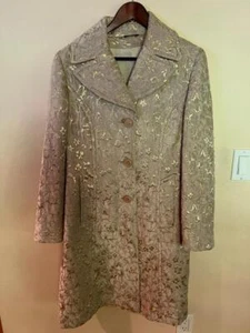 Vintage Cinzia Rocca Due Gold Lame Bemberg Mantel - Größe 8 - Top 10 Zustand - Bild 1 von 8