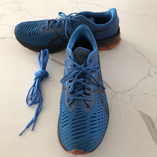 Scarpe da ginnastica uomo ASICS TAGLIA 11 5 FF BLAST ASICS BLU nere arancioni usate
