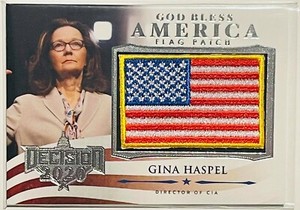 GINA HASPEL 2020 LEAF DECISION GOD BLESS AMERICA FLAG PATCH CARD DIRECTOR OF CIA