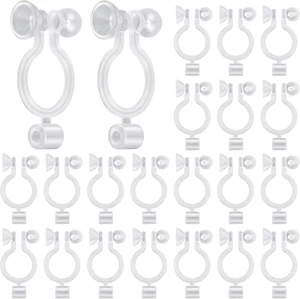 50Pcs Resin Invisible Clip-On Earring Converters Components Clear Plastic Earrin - Bild 1 von 12