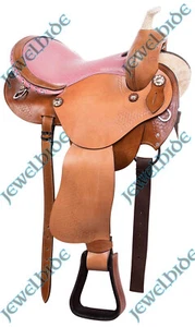Pink Color Western Show Leather Barrel Saddle Horse Trail Tack Set 10"- 18" F/s - Picture 1 of 7