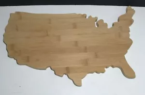 USA AMERIKA geformter Bambus 11" x 17" x 1/2" Schneidebrett Metzger-Block Stil EUC - Bild 1 von 8