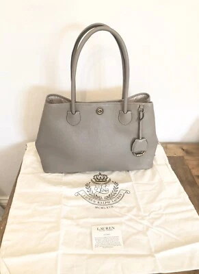 Lauren By Ralph Lauren Milbrook Taupe Grained Leather Large Tote Handbag Bnwt - Image 1 of 4