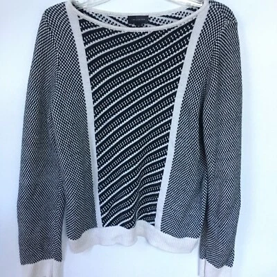 The Limited Womens Pullover Sweater Size M Boatneck Black and White Check - Image 1 of 4