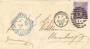 GB 1869 QV 6d wmk Spray COVER VARIETY/ERROR: partly imperforated on the left - Picture 1 of 4