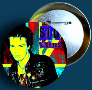 Sid Vicious Pinback Sex Pistols Pin 70s Punk Rock Music Band Punk Backpack Pins - Picture 1 of 3
