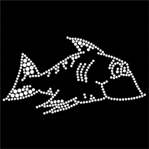 Hot fix diamante Kids Ocean fish-4 transfer hot iron on motif for t-shirts bags - Picture 1 of 1