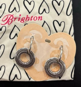 Brighton Silver Dangle Hoop Earrings NWT Tunisia pst pierced earrings - Picture 1 of 2