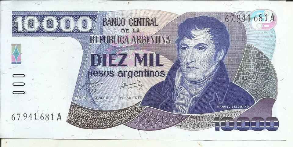 ARGENTINA 10000 PESOS 1985 P 319. UNC CONDITION. 4RW 07MAI - Image 1 of 1