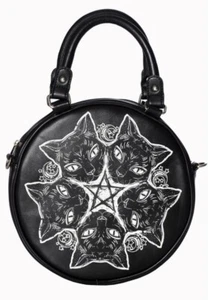 Banned Apparel Esotericat Round Bag Purse Cats Pentagram Moon Phases - Picture 1 of 6