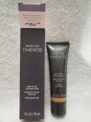 Mary Kay TimeWise Matte 3D Foundation Bronze W130 New Shade Ex 09/26 - Image 1 of 4