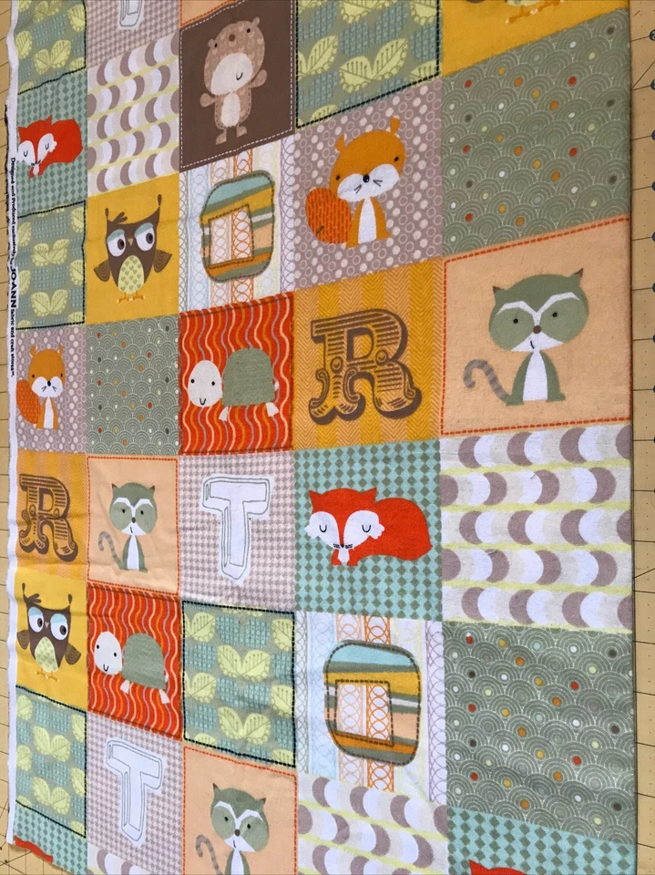 Animal Patchwork 41” X 41”  Flannel Fabric #1921 - Image 1 of 1