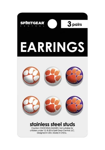 Clemson Tigers Stud Earrings Cover