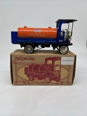 1996 Toy ERTL Collectibles 1910 Mack Gulf Tanker 1/32 Diecast Locking Coin Bank - Image 1 of 4