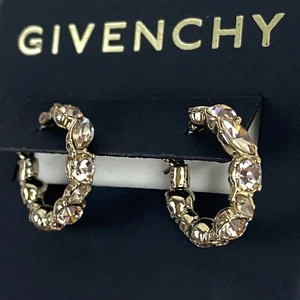 Givenchy goldfarbene Kristall Bio Creolen 0,7 Zoll - Bild 1 von 5