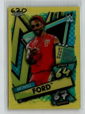 2021 WWE Topps Chrome Slam Attax  Yellow /99 Montez Ford  - Image 1 of 2