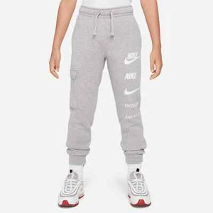 Nike Boys Medium Gray Si Flc Cargo Sweat Pants Training Sportswear Fleece Kids - Picture 1 of 5