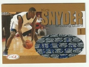 2004-05 Sage Kirk Snyder Nevada Wolfpack Autograph Auto Card /90 - Picture 1 of 1