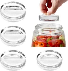 4 Pack Fermentation Stone Glass Weights Pickle Pebble with Easy Grip Handle for - Picture 1 of 4
