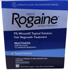 Men's Rogaine Extra Strength 3 Month Supply Hair Regrowth Treatment Exp 11/24